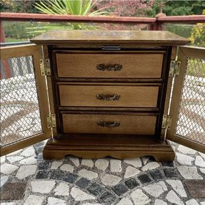 Italian Florentine Regency Gold Cream Music Jewelry Box Dresser/Desk Vintage